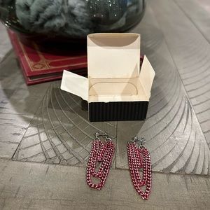 Vintage Avon Shimmering Drape Earring Set - Fuschia - circa 1994, Pierced!